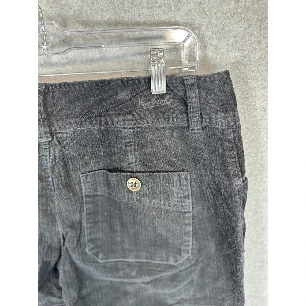 Woolrich Pants Womens 14 Black Corduroy Cargo Pocket Stretch Casual Button Fly